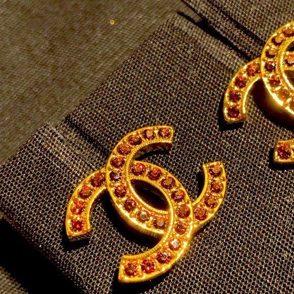 CHANEL Jewelry - Elegant Gold and Red Stud Earrings authentic Chanel, brand new, must have!